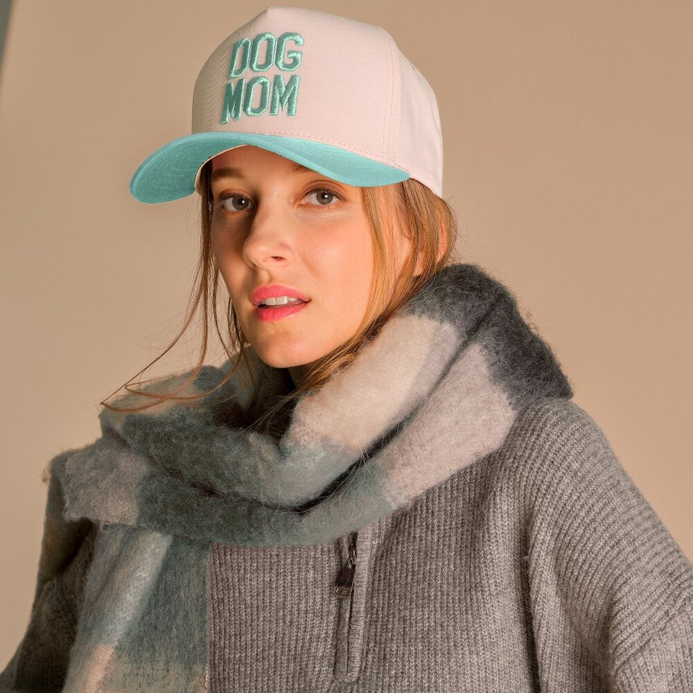 Dog Mom Baseball Cap  Turquoise Mint & Cream 🐾 - Picture 2 of 3
